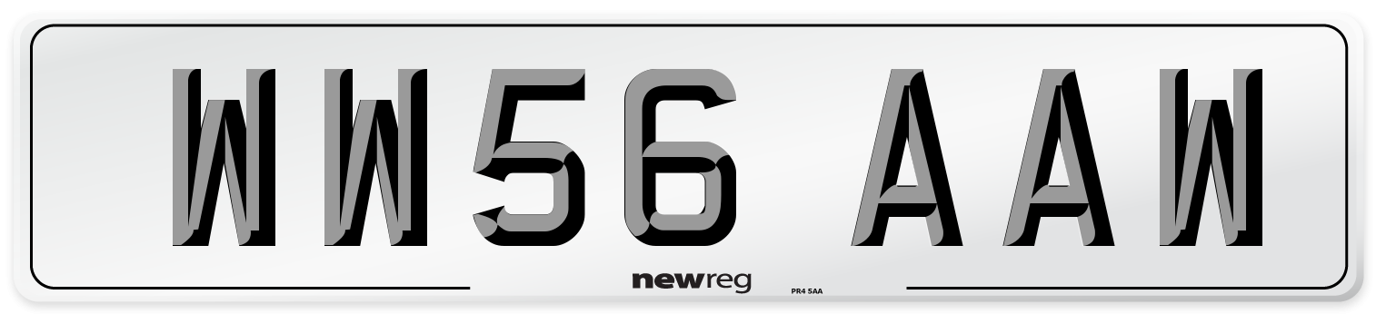 WW56 AAW Number Plate from New Reg
